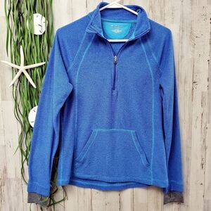 Tek Gear Athletic Zip Pullover Top Blue Size Small